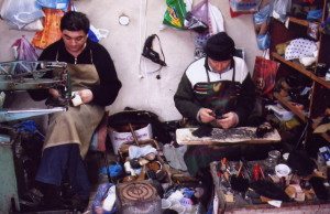 Making_best_Armenia_3 Shoemakers do a bustling business in Stepanagert. (Photo by Tom Vartabedian)