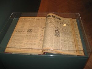 Lemkin's article in the Hairenik Weekly (currently Armenian Weekly) displayed at the Center for Jewish History.