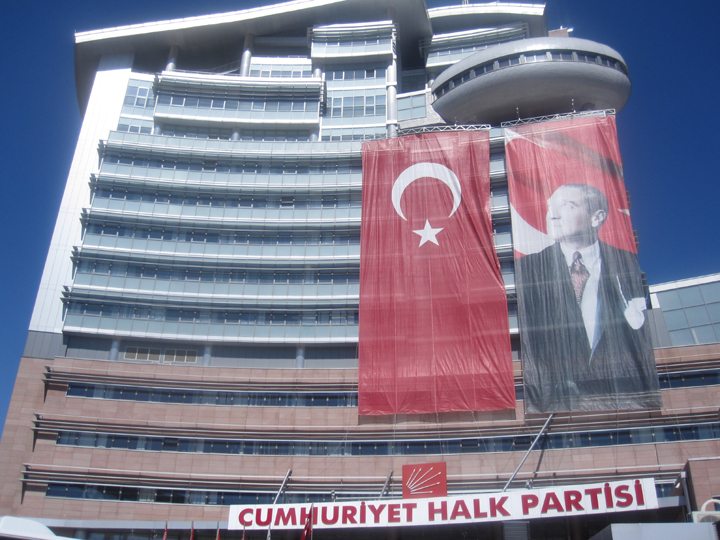Our delegation of journalists and commentators met with the vice-chairman of the main opposition party in Turkey, the Republican People’s Party (CHP); and the vice chairman of the ruling Justice and Development Party (AK Party) Reha Denemec. The protocols and the Armenian Genocide Resolution figured prominently during both meetings. (Photo by Khatchig Mouradian)