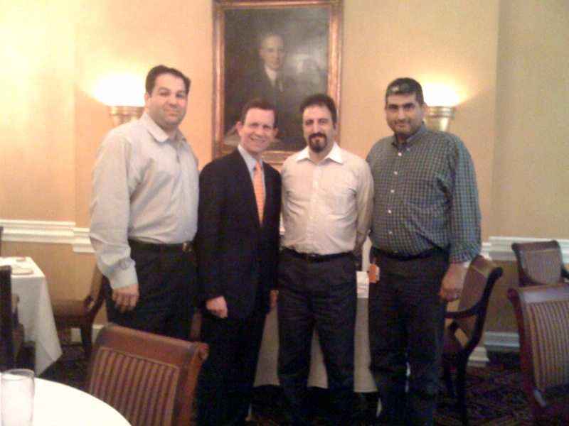 (L-R) Activist Alain Chaglassian, Steve Grossman, and ANC-MA co-chairmen Dikran Kaligian and Ara Nazarian