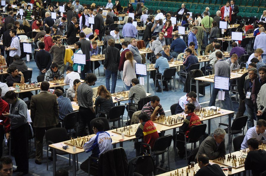 DSC_3428 Around 1300 chess players from 124 countries are participating in the Olympiad.