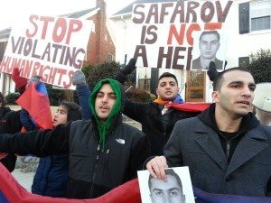 AYF 022814 protest1 300x225 Sumgait, Baku Pogroms Commemorated in Washington