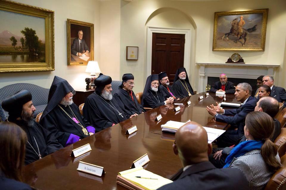 Five Christian Patriarchs Meet With US President : Obama states that Syrian President Assad protected Christians